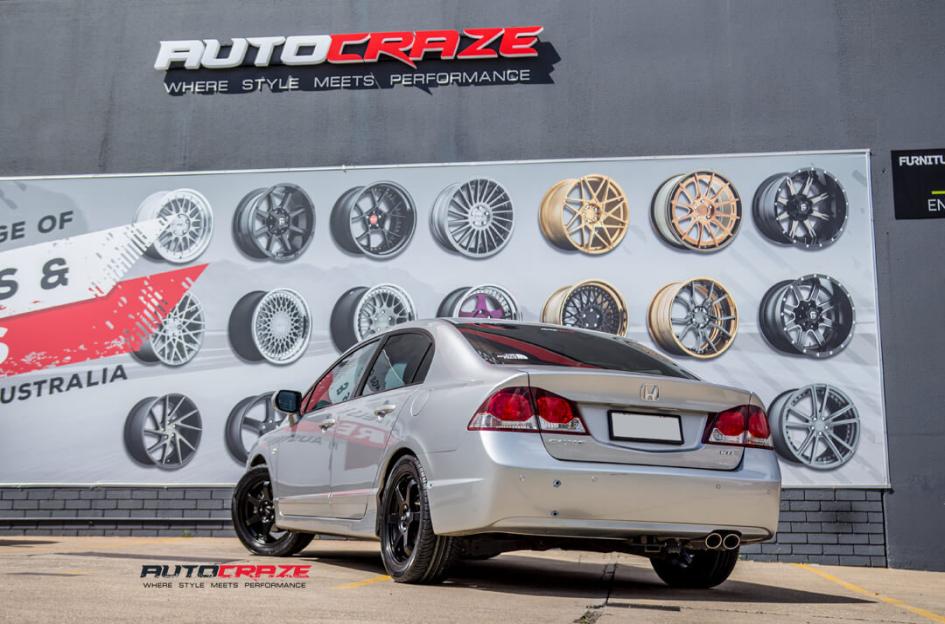HONDA CIVIC 5 STUD KATANA SATIN BLACK